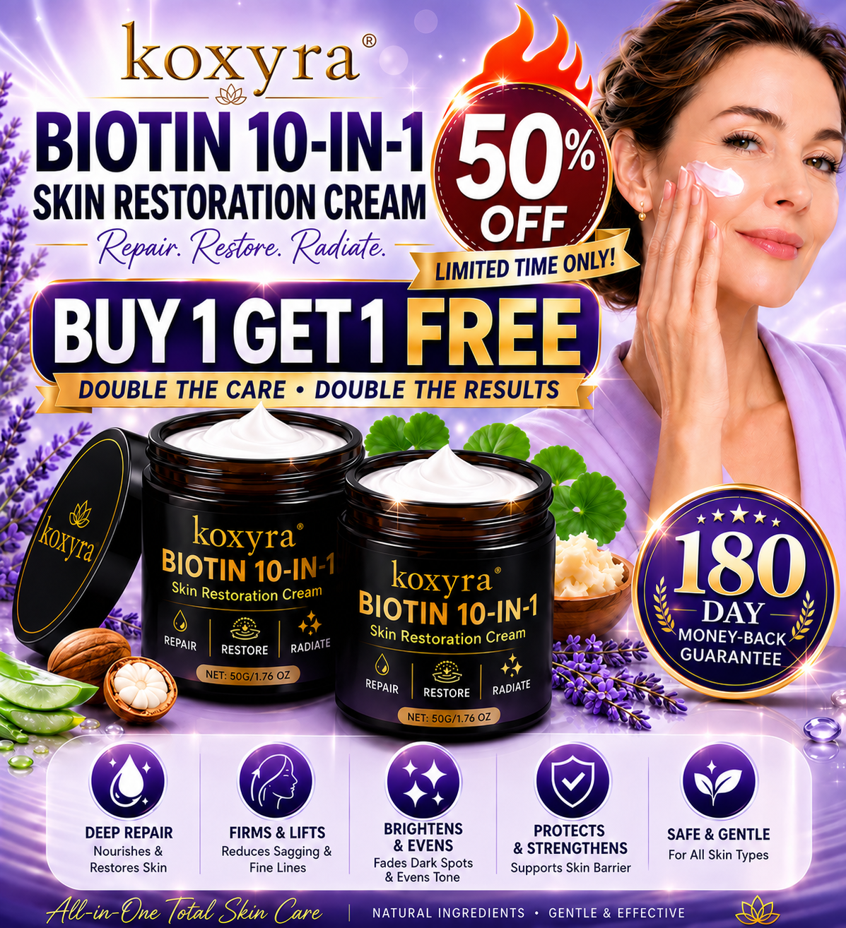 koxyra® Biotin 10-in-1 Skin Restoration Cream