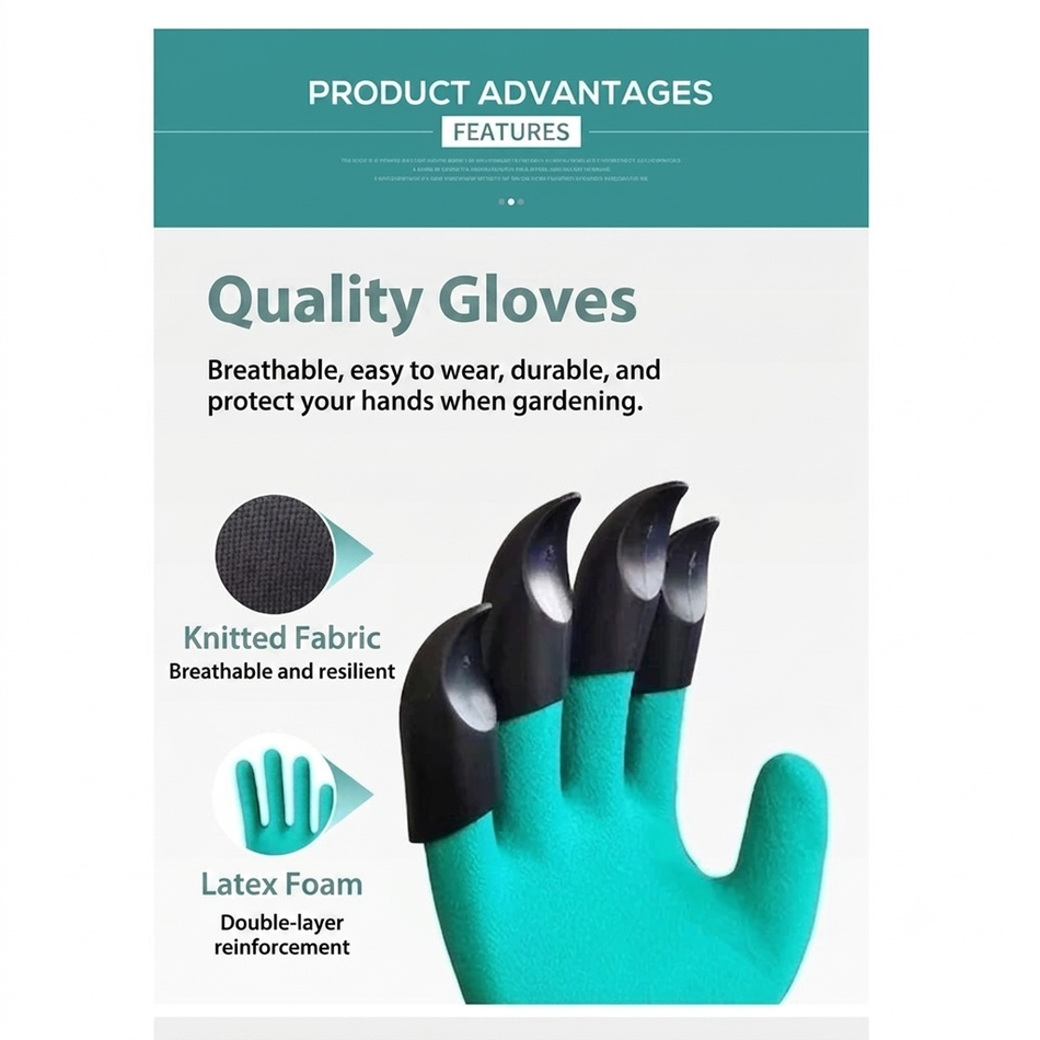 Garden Gloves With Claws For Digging